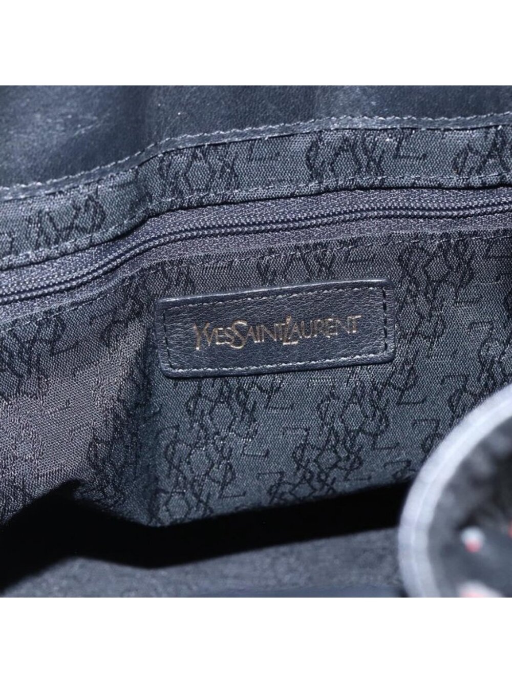 Authentic SAINT LAURENT Shoulder Bag Leather Black Red gold - Picture 6 of 16